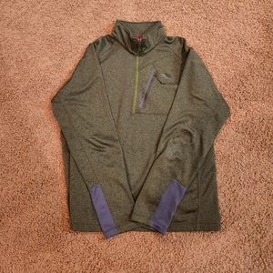 The North Face Green and Purple Quarter-Zip Sweatshirt